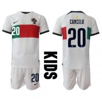 Fotbalové Dres Portugalsko Joao Cancelo #20 Dětské Venkovní MS 2022 Krátký Rukáv (+ trenýrky)